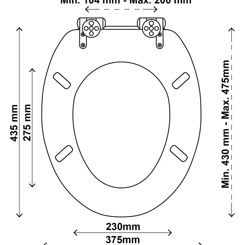 Ashley Housewares White 18 Inch MDF Toilet Seat