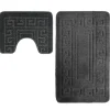Athens Bath Mat Set Charcoal