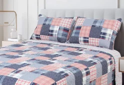 Austin Reversible Patchwork Bedspread/Throw