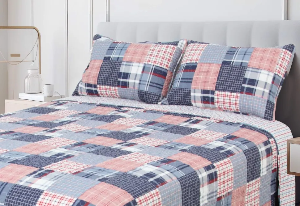 Austin Reversible Patchwork Bedspread/Throw