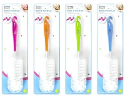 Baby 2 in 1 Bottle & Teat Brush - 4 Colours