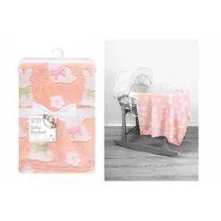 Baby Blanket Peach Bunny 75x100cm