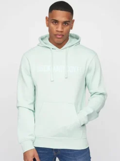 Basico Men's Hoodie Green by Duck & Cover