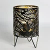 Battery Operated Metal LED Lantern with Gold Finish