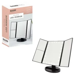 Bauer LED Foldable Mirror Black