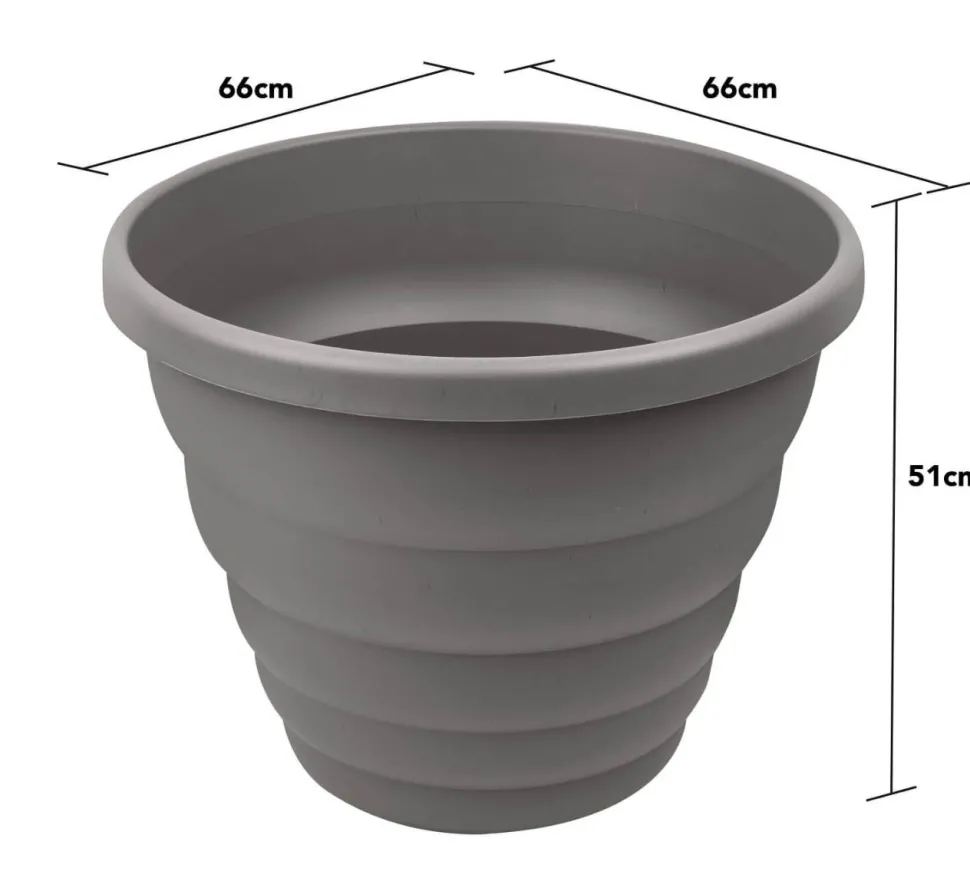Beehive 66cm Round Plant Pot Cement Grey