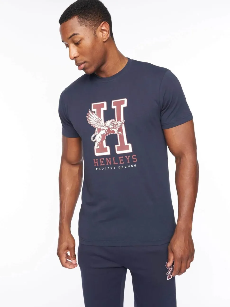 Belton 100% Cotton Navy T-Shirt by Henley