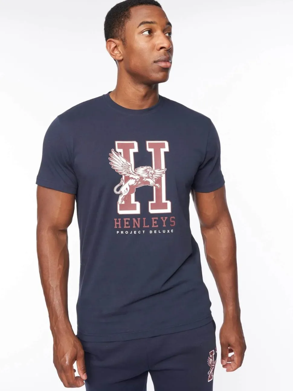 Belton 100% Cotton Navy T-Shirt by Henley