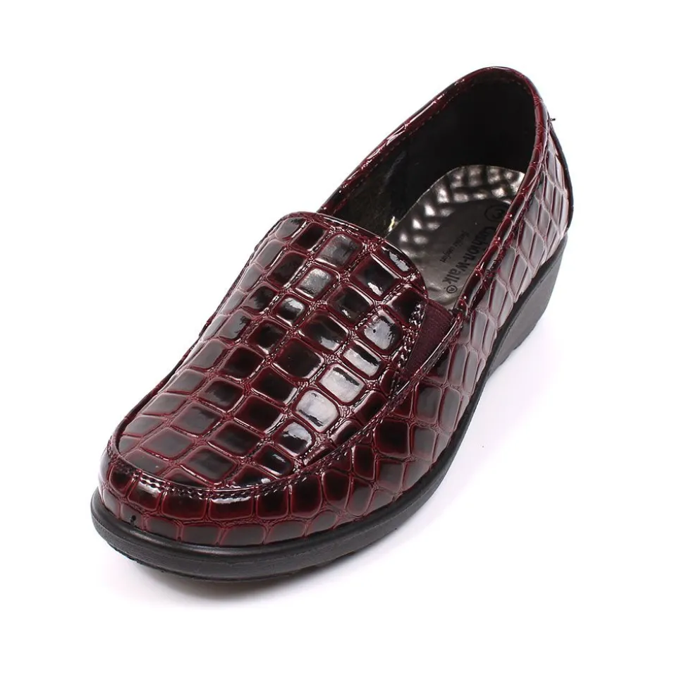Beth Croc Women's Comfort Walk Shoes Burgundy