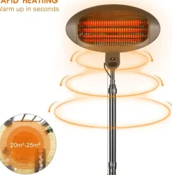 Bigzzia Outdoor Patio Heater 2KW Halogen