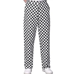 Black & White Large Check Chef Trousers