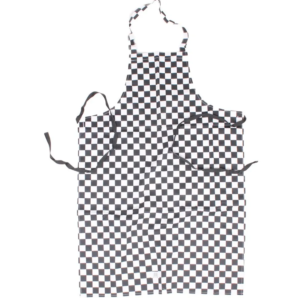 Black Check Bib Apron 103-028