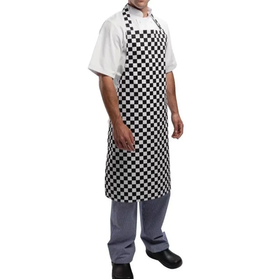 Black Check Bib Apron 103-028
