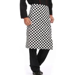 Black Check Half Apron 103-027