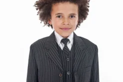 Black Pinstripe 5 Piece Suit
