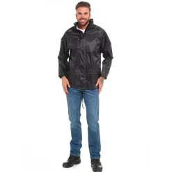Black Waterproof Rain Jacket