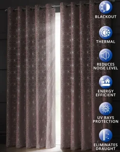 Blackout Curtains Eyelet Moreno Pink by Velosso