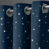 Blackout Curtains Eyelet Stars Navy