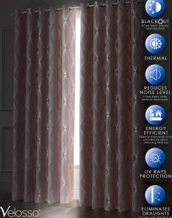 Blackout Curtains Onyx Blush Pink by Velosso