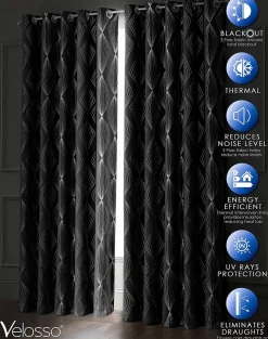 Blackout Curtains Onyx Black by Velosso