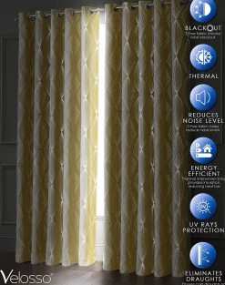 Blackout Curtains Onyx Cream by Velosso