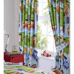 Blackout Curtains Trains Tape Top