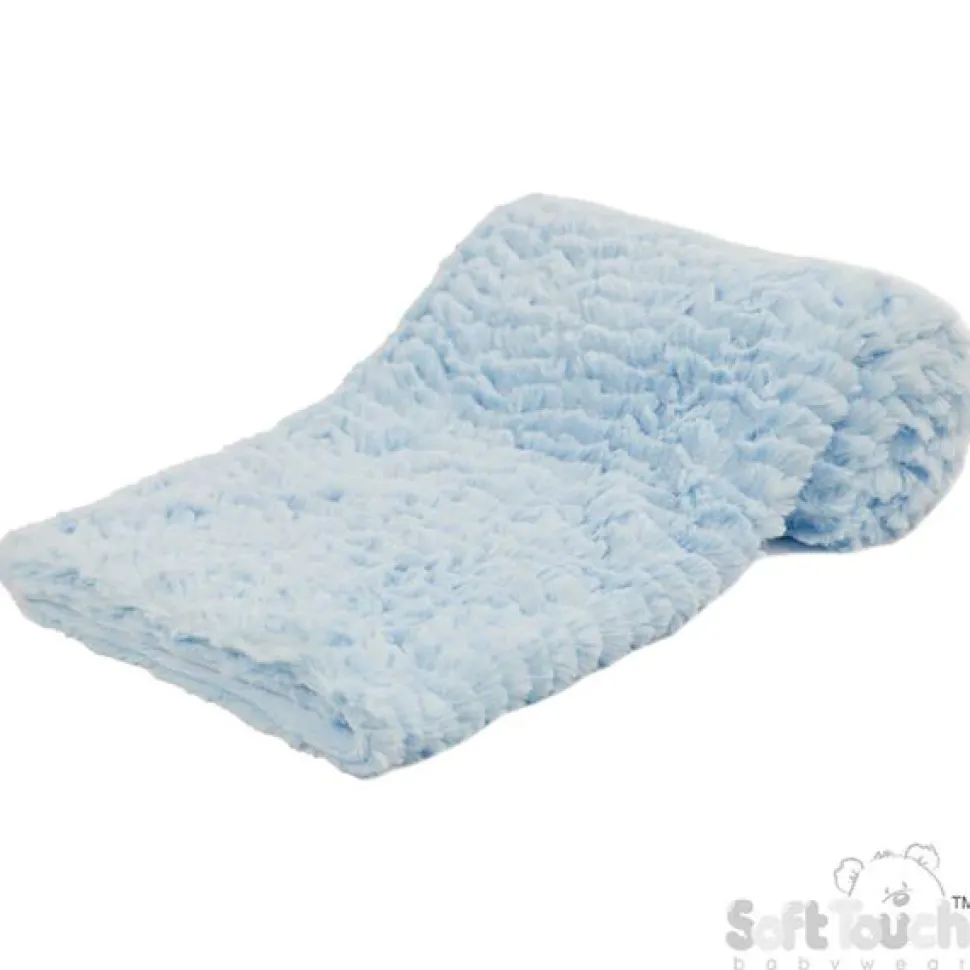 Blue Fluffy Baby Fleece Wrap Blanket