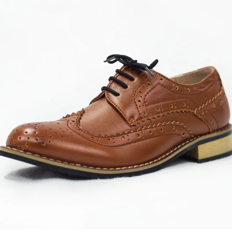 Boys Brogue Shoes - Brown