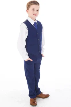 Boys Royal Blue 5 Piece Suit