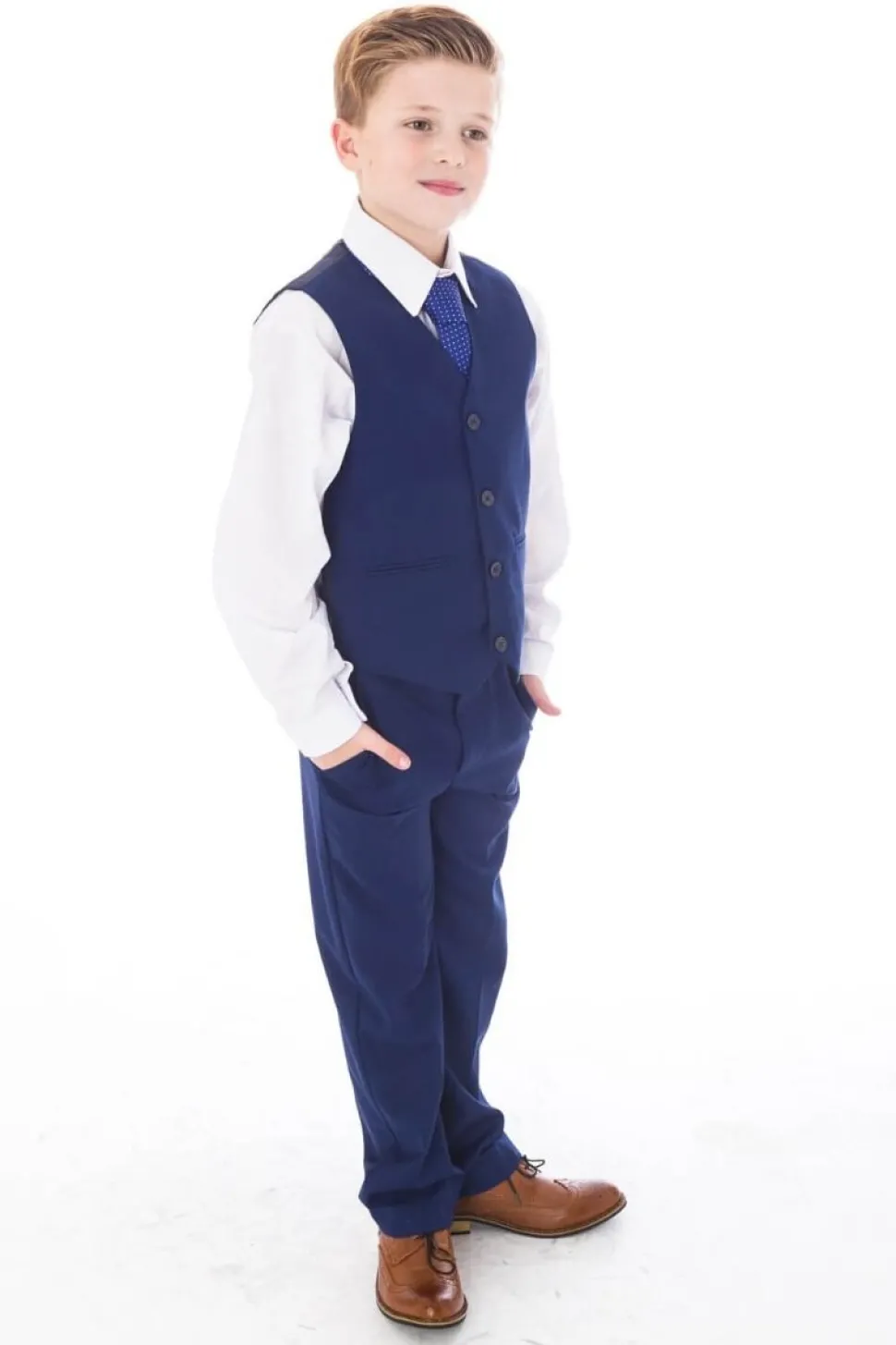 Boys Royal Blue 5 Piece Suit