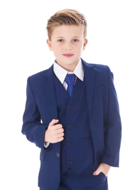 Boys Royal Blue 5 Piece Suit