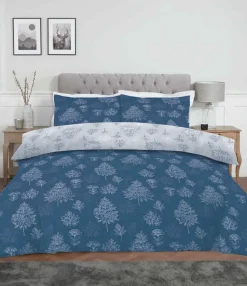 Brushed Cotton Duvet Cover Set Freya Blue