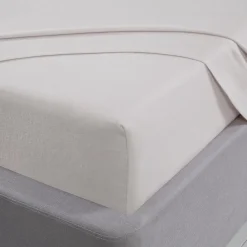 Brushed Cotton Fitted Sheets White by Sleepdown