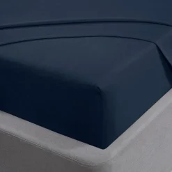 Brushed Cotton Flat Sheets Navy by Sleepdown