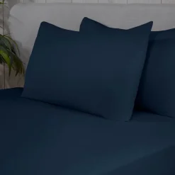 Brushed Cotton Flat Sheets Navy by Sleepdown