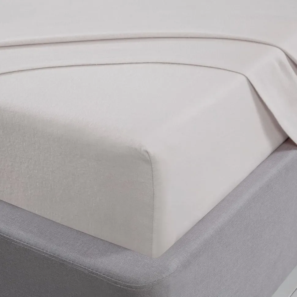 Brushed Cotton Flat Sheets White by Sleepdown