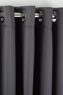 Cali Charcoal Blackout Eyelet Readymade Curtains