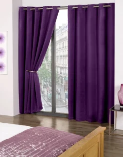 Cali Purple Blackout Eyelet Readymade Curtains
