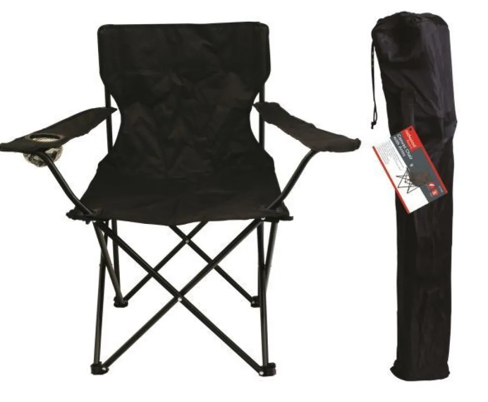 Canvas Chair With Arms Black