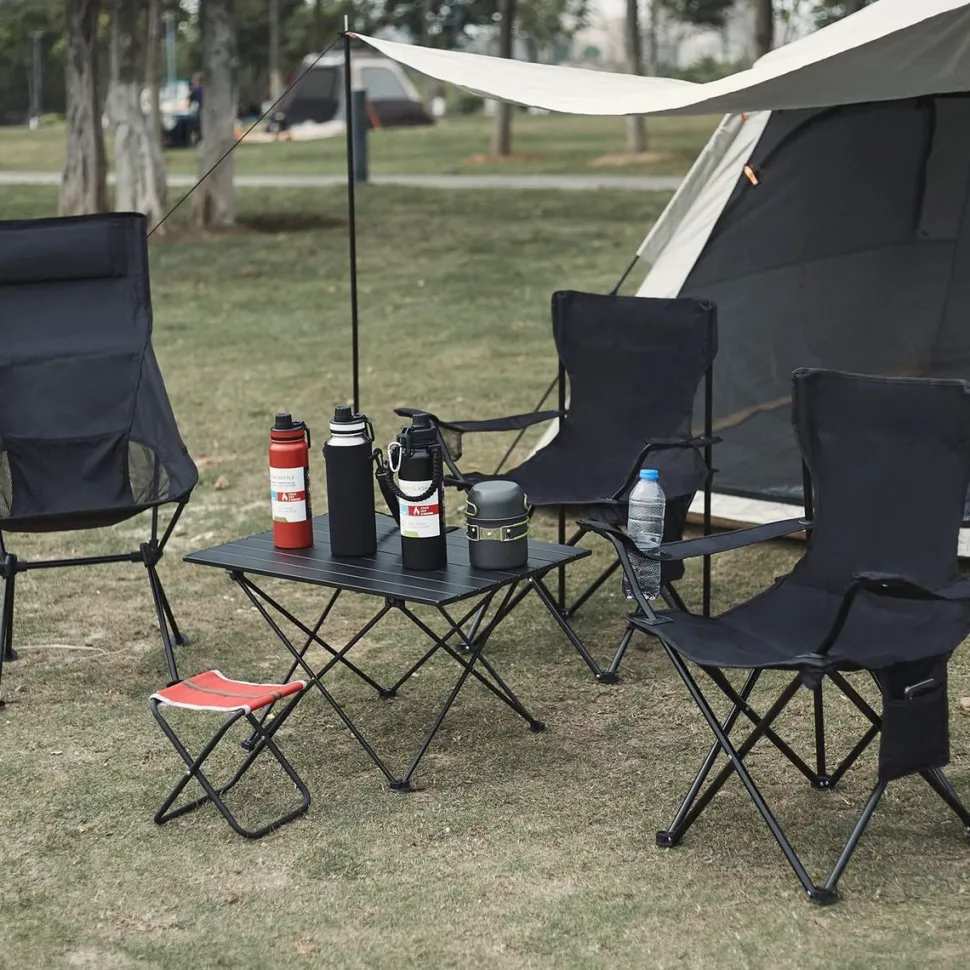Canvas Chair With Arms Black