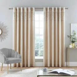 Catheine Lansfield Glitzy Eyelet Curtains