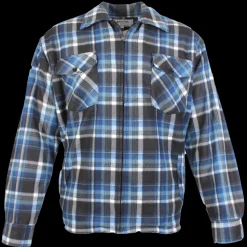 Check Men's Fleece Zip Shirt Blue
