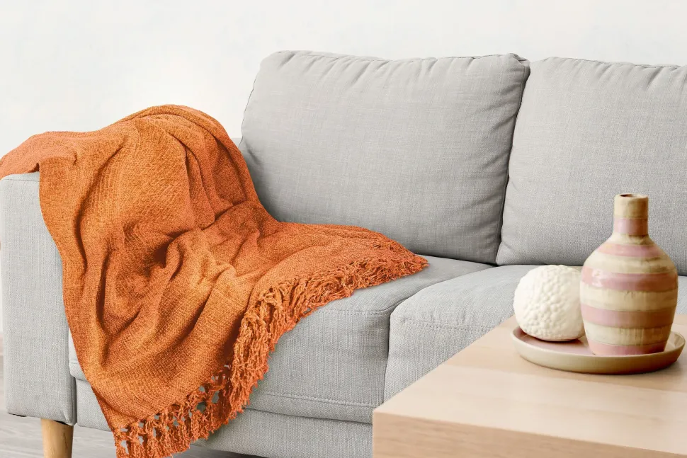 Chenille Throw Burnt Orange