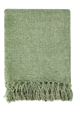 Chenille Throw Green