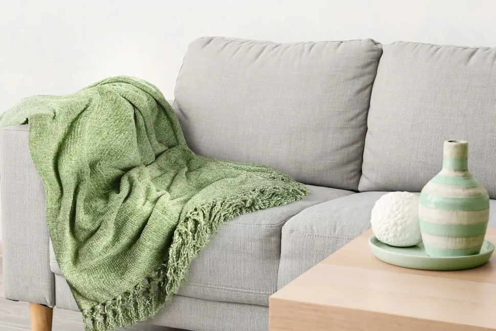Chenille Throw Green