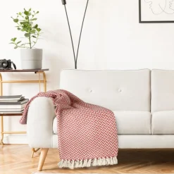 Cherokee Recycled Cotton Throw - Burnt Orange