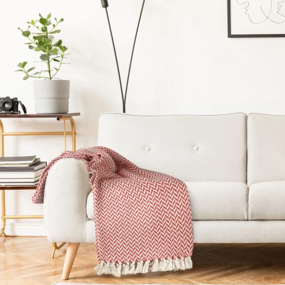 Cherokee Recycled Cotton Throw - Burnt Orange