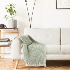 Cherokee Recycled Cotton Throw - Pistachio