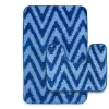 Chevron Stripe Bath Mat Set Blue