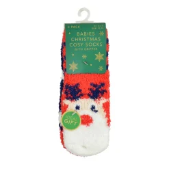 Christmas 2 Pack Socks Reindeer Stripe